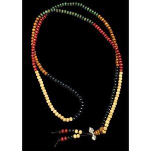 Nature Inspired Brown Red And Black Wood Beaded Necklace